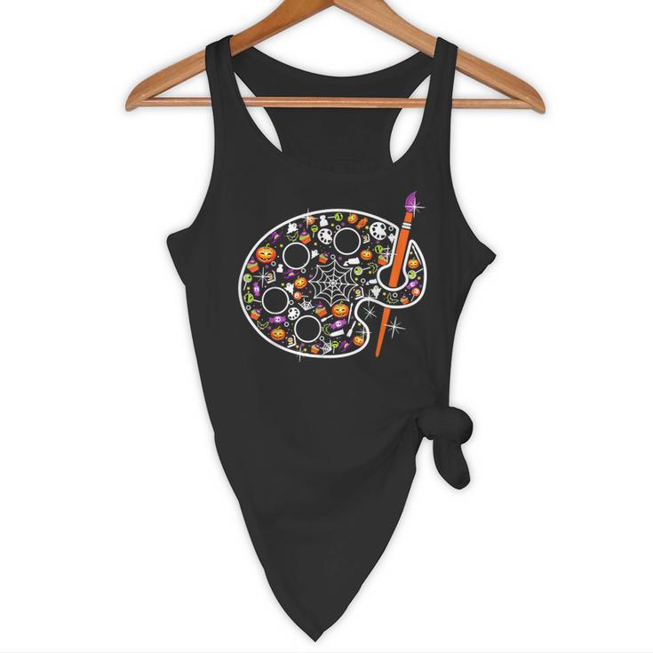 Art Teacher Pumpkin Scary Halloween Costume Men Women Flowy Tank, novelty gifts, funny gifts