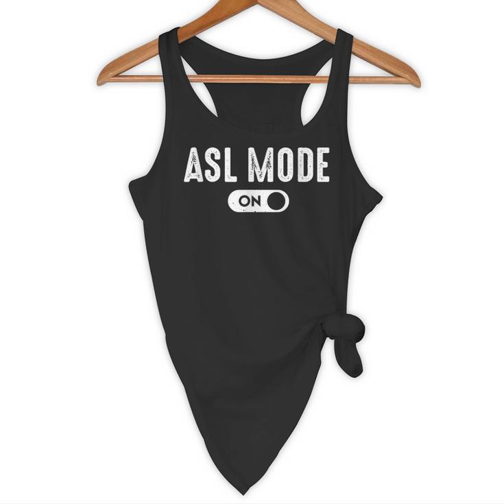 ASL Mode Sign Language Deaf ASL Teacher Flowy Tank, novelty gifts, funny gifts