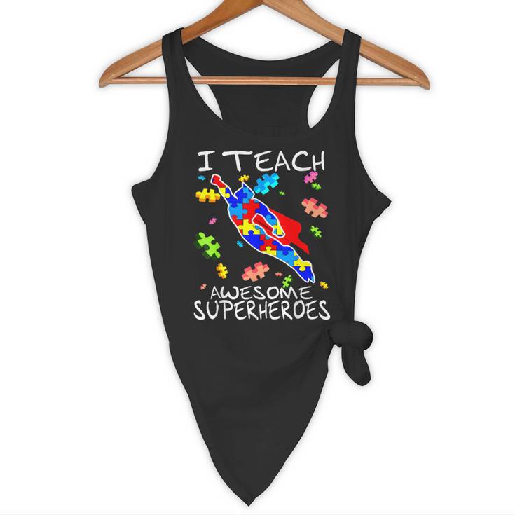 Autism Awareness Teacher I Teach Awesome Superheroes Flowy Tank, novelty gifts, funny gifts Autism Awareness Teacher I Teach Awesome Superheroes Flowy Tank, novelty gifts, funny gifts