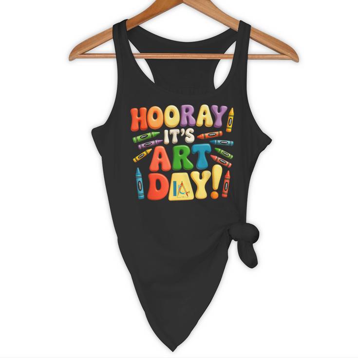 Back To School Hooray It's Art Day Art Teacher Artist Flowy Tank, novelty gifts, funny gifts Back To School Hooray It's Art Day Art Teacher Artist Flowy Tank, novelty gifts, funny gifts