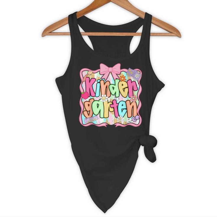 Back To School Kindergarten Preppy Teacher Girl Flowy Tank, novelty gifts, funny gifts Back To School Kindergarten Preppy Teacher Girl Flowy Tank, novelty gifts, funny gifts
