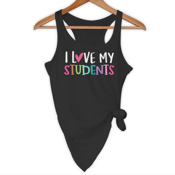 Back To School I Love My Students Teachers Women Boys Girls Flowy Tank, novelty gifts, funny gifts