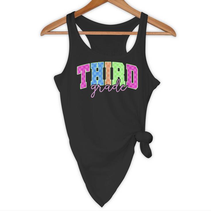 Back To School Neon Checkered Third Grade Colorful Teacher Flowy Tank, novelty gifts, funny gifts Back To School Neon Checkered Third Grade Colorful Teacher Flowy Tank, novelty gifts, funny gifts