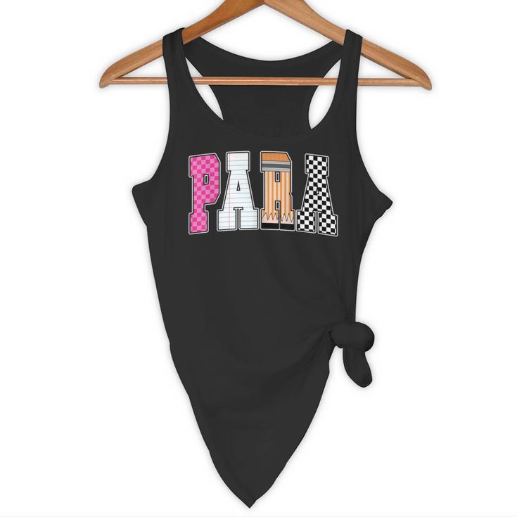 Back To School Teacher Para Preppy Checkered Para Life Flowy Tank, novelty gifts, funny gifts