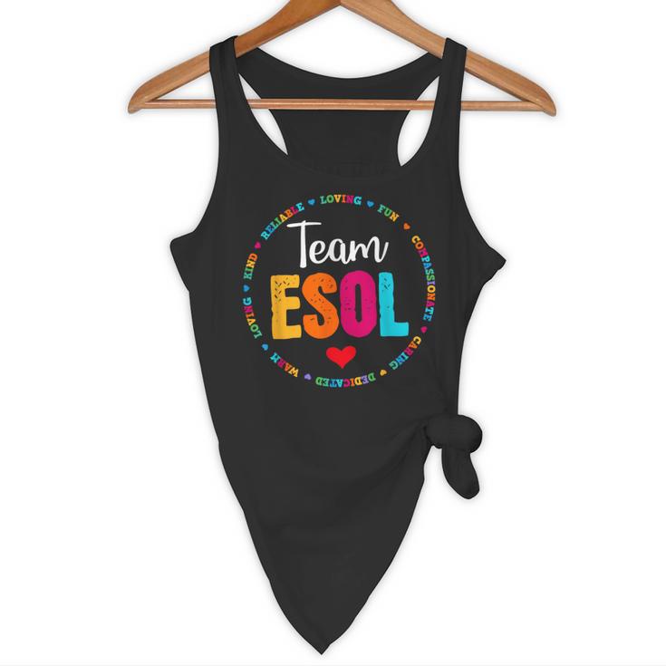 Back To School Teachers Crew Students Team ESOL Teacher Flowy Tank, novelty gifts, funny gifts