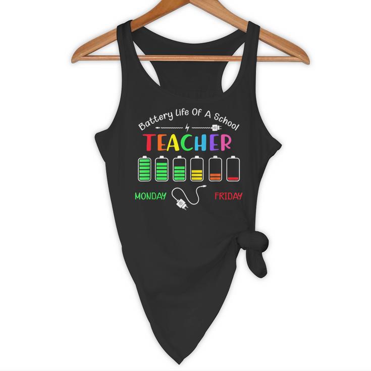 Battery Life Of A School Teacher Monday To Friday For Men Women Flowy Tank, novelty gifts, funny gifts