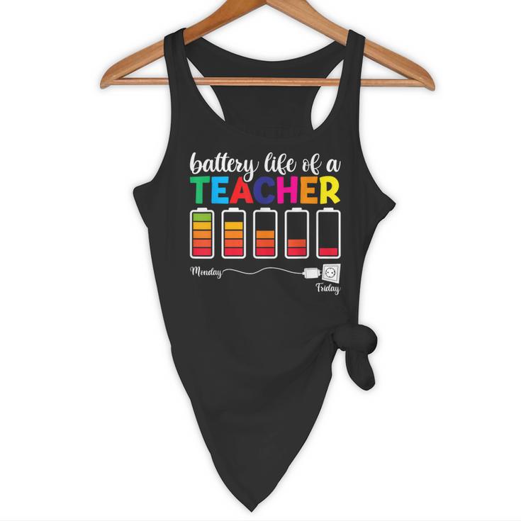 Battery Life Of a Teacher Shirt Thanksgiving Teacher Flowy Tank, novelty gifts, funny gifts