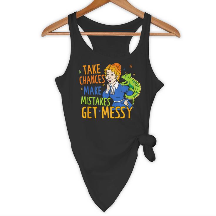 Beauty Teacher Take Chances Make Mistakes Get Messy Flowy Tank, novelty gifts, funny gifts