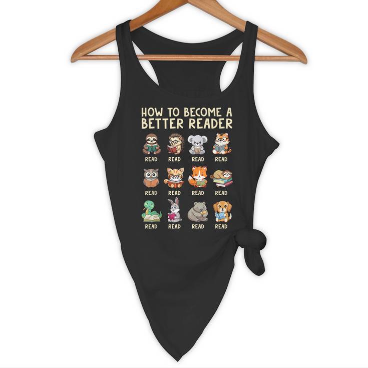 How To Become A Better Reader Animals Reading Teacher Flowy Tank, novelty gifts, funny gifts How To Become A Better Reader Animals Reading Teacher Flowy Tank, novelty gifts, funny gifts