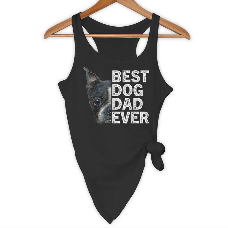 Best Dog Dad Ever Boston Terrier Dog Lover For Dad Men Women Girls Kids Flowy Tank, novelty gifts, funny gifts