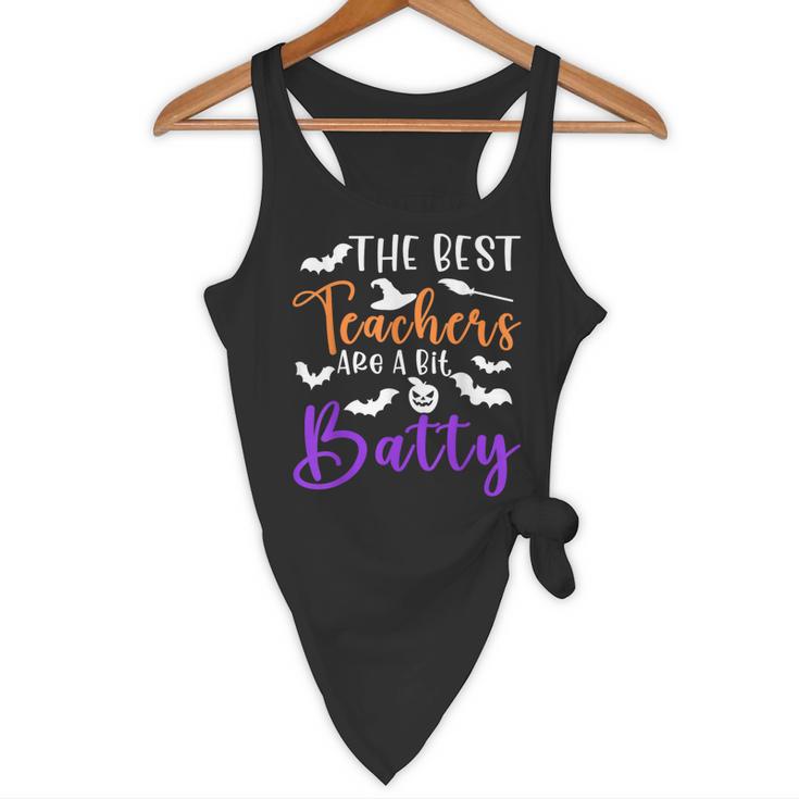 The Best Teachers Are A Bit Batty Teacher Bat Halloween Flowy Tank, novelty gifts, funny gifts