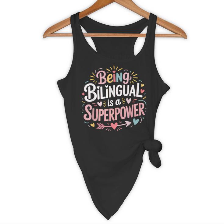 Being Bilingual Is A Superpower ESL Teacher School Flowy Tank, novelty gifts, funny gifts