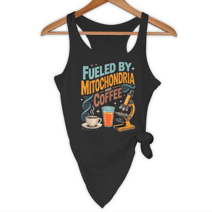 Biology Teacher Science Fueled By Mitochondria Coffee Flowy Tank, novelty gifts, funny gifts