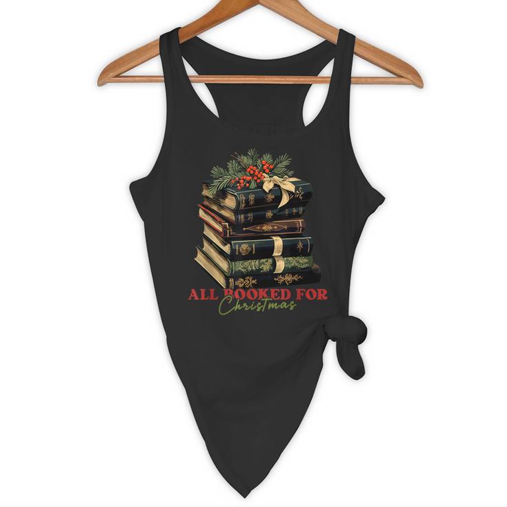 All Booked For Christmas Christmas Book Tree For Teacher For Men Women Kids Flowy Tank, novelty gifts, funny gifts All Booked For Christmas Christmas Book Tree For Teacher For Men Women Kids Flowy Tank, novelty gifts, funny gifts
