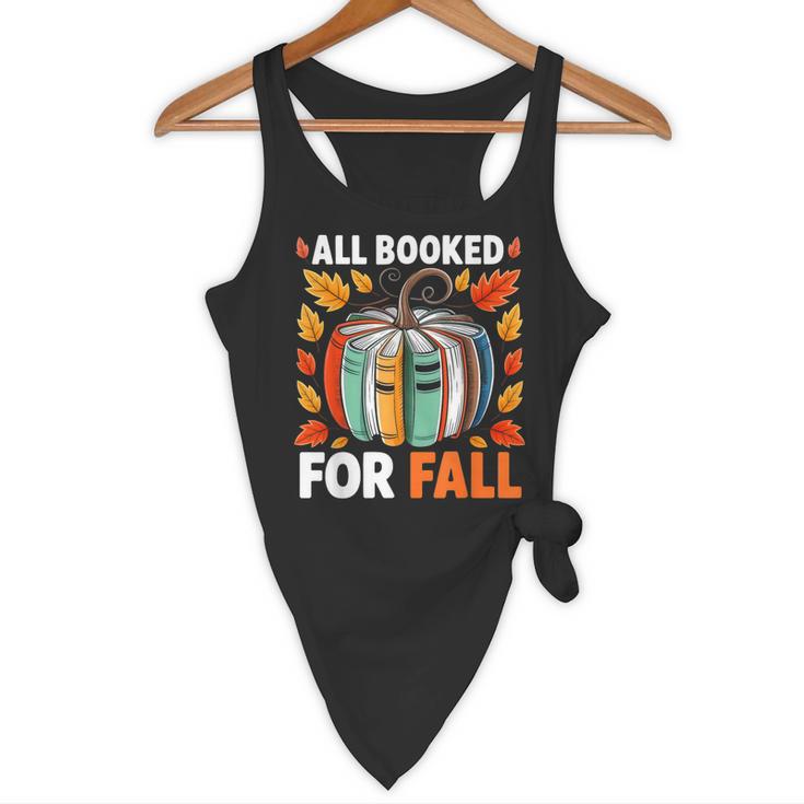 All Booked For Fall Book Pumpkin Autumn Thanksgiving Teacher Flowy Tank, novelty gifts, funny gifts