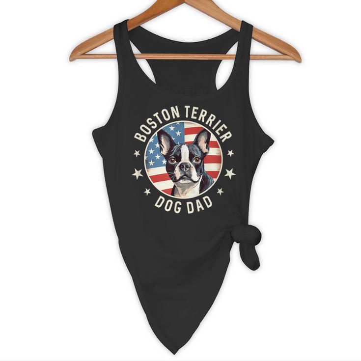 Boston Bull Terrier Men Boston Terrier Dog Dad Flowy Tank, novelty gifts, funny gifts