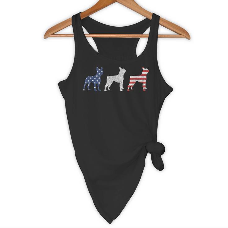 Boston Terrier 4th Of July Dog Patriotic USA Flag Man Woman Flowy Tank, novelty gifts, funny gifts