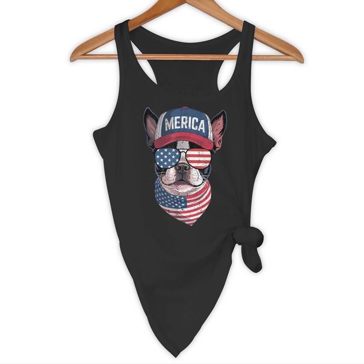 Boston Terrier 4th Of July US Merica Bostie Dog Patriotic For Men Women Kids Flowy Tank, novelty gifts, funny gifts