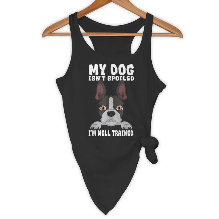 Boston Terrier American Gentleman Dog Lover I'm Well Trained Flowy Tank, novelty gifts, funny gifts