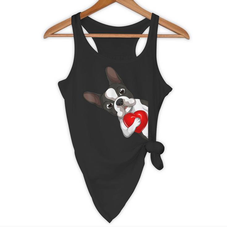 Boston Terrier Bostie Dog Kids Women Girls Flowy Tank, novelty gifts, funny gifts