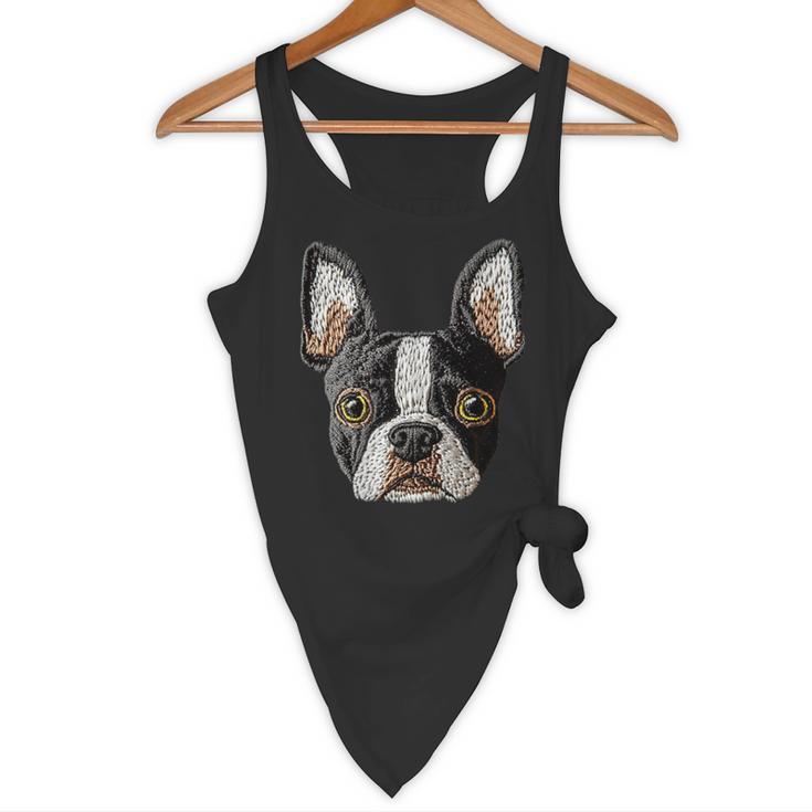 Boston Terrier Cute Puppy Face Dog Lover Pet Owner Flowy Tank, novelty gifts, funny gifts