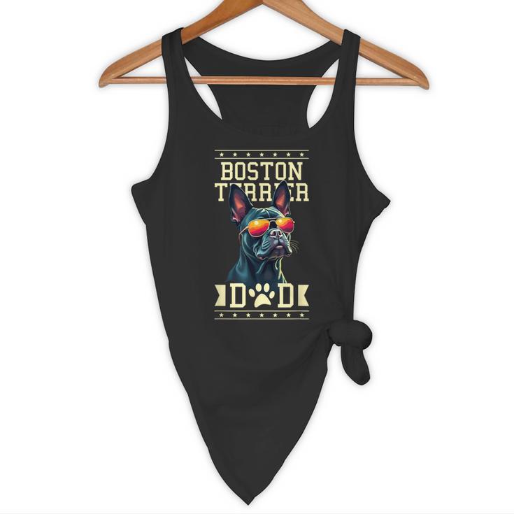 Boston Terrier Dad Boston Bull Bostie Dog Flowy Tank, novelty gifts, funny gifts
