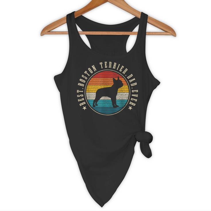Boston Terrier Dad Retro Vintage Dog Bostie Dad Men Flowy Tank, novelty gifts, funny gifts