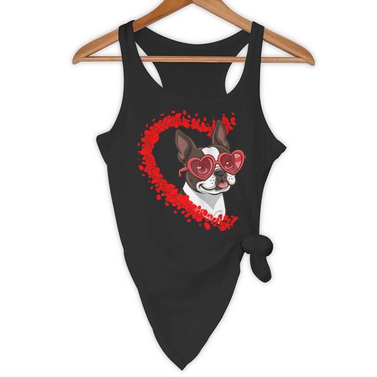 Boston Terrier Dog Mom Dad Valentine’s Day Pet Lover For Men Women Kids Flowy Tank, novelty gifts, funny gifts
