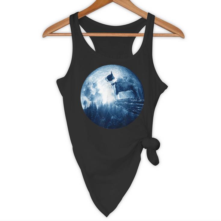 Boston Terrier Dog Moon Dog Mom Dad Women Men Dog Lovers Flowy Tank, novelty gifts, funny gifts
