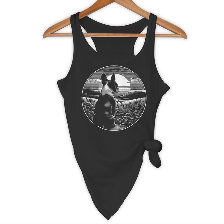 Boston Terrier Dog Nature Scene Graphic Art Men Women Girls Kids Flowy Tank, novelty gifts, funny gifts
