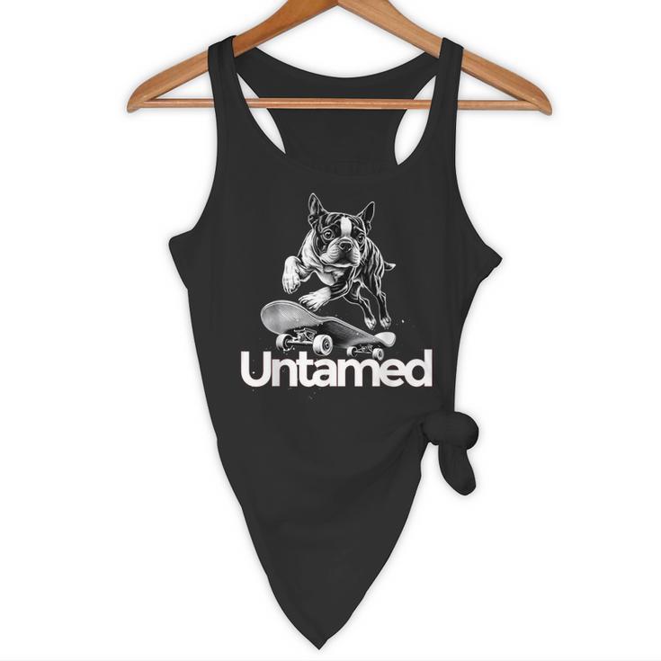 Boston Terrier Dog Untamed For Men Women Flowy Tank, novelty gifts, funny gifts