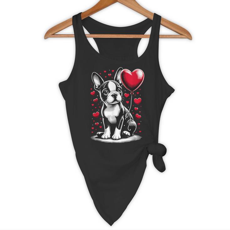 Boston Terrier Dog Valentine's Day Dog Owner Flowy Tank, novelty gifts, funny gifts