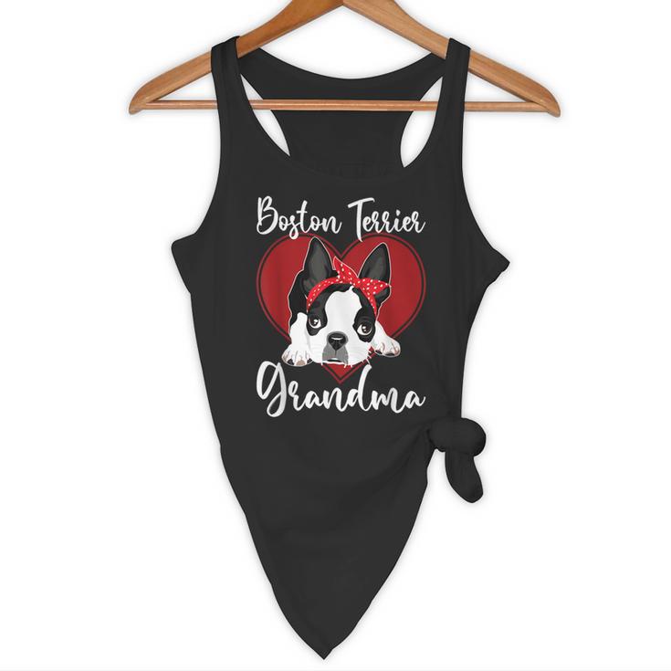 Boston Terrier Grandma Dog Owner Boston Terrier For Men Women Flowy Tank, novelty gifts, funny gifts