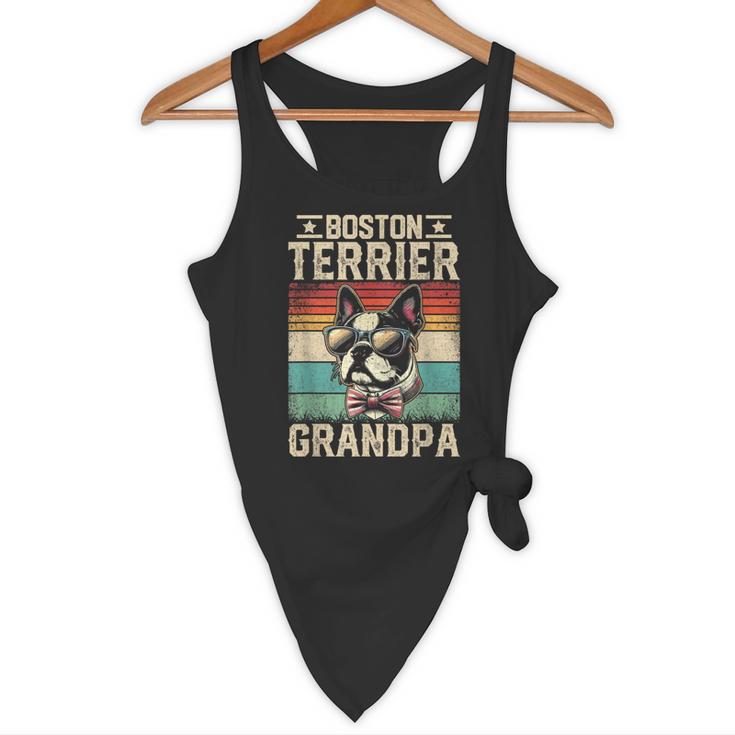 Boston Terrier Grandpa Dog Lover Father's Day Flowy Tank, novelty gifts, funny gifts