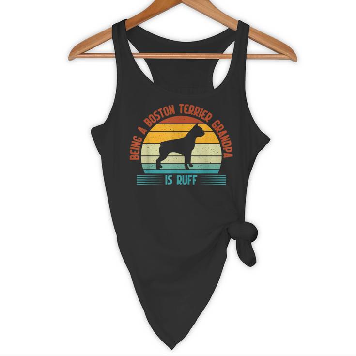 Being a Boston Terrier Grandpa Is Ruff Boston Terrier Flowy Tank, novelty gifts, funny gifts