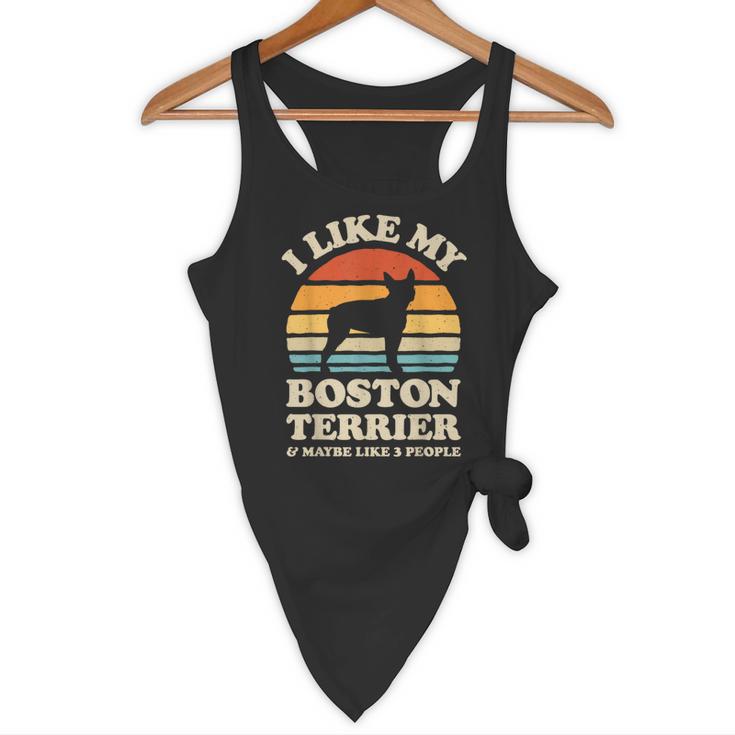 I Like My Boston Terrier And Maybe Like 3 People Dog Lover Flowy Tank, novelty gifts, funny gifts