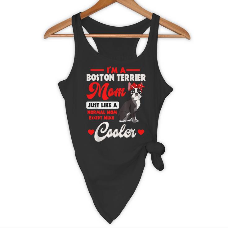 Boston Terrier Mom American Gentleman Dog Mother's Day Flowy Tank, novelty gifts, funny gifts