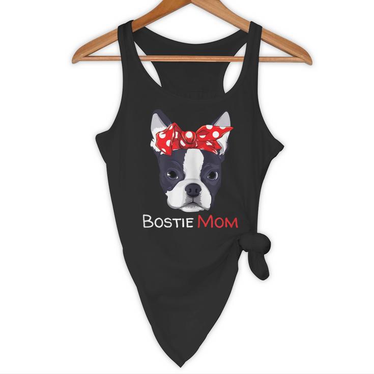 Boston Terrier Mom Bostie Women Girls Flowy Tank, novelty gifts, funny gifts