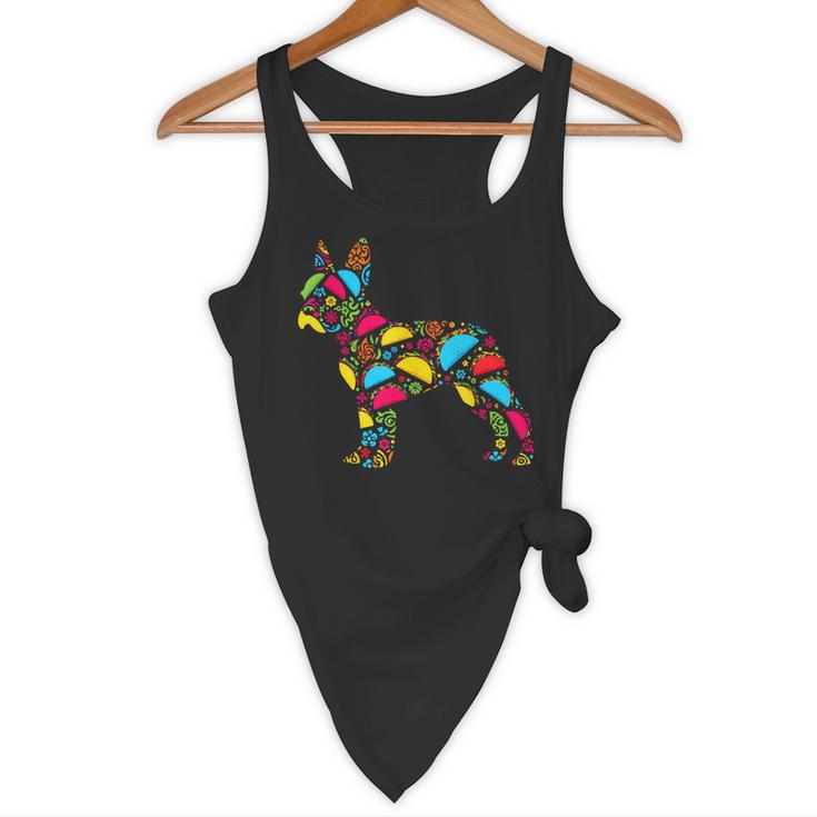 Boston Terrier Tacos Mexican Cinco De Mayo Taco Flowy Tank, novelty gifts, funny gifts
