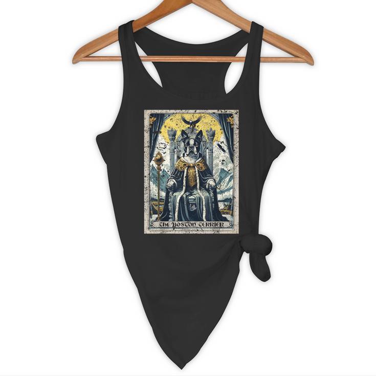 Boston Terrier Tarot Card Dog Flowy Tank, novelty gifts, funny gifts