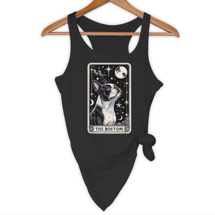Boston Terrier Tarot Card Star With The Moon Men Women Kids Flowy Tank, novelty gifts, funny gifts