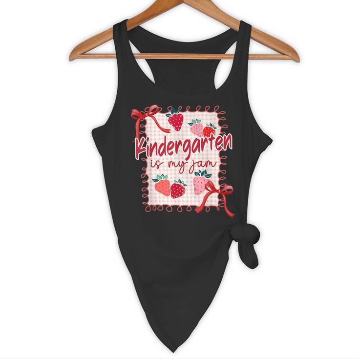 Bow Strawberry Kindergarten Is My Jam Teacher Kinder Team Flowy Tank, novelty gifts, funny gifts Bow Strawberry Kindergarten Is My Jam Teacher Kinder Team Flowy Tank, novelty gifts, funny gifts