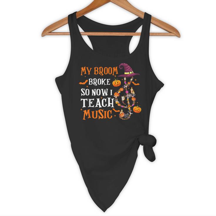 My Broom Broke So Now I Teach Music Teacher Halloween Flowy Tank, novelty gifts, funny gifts My Broom Broke So Now I Teach Music Teacher Halloween Flowy Tank, novelty gifts, funny gifts