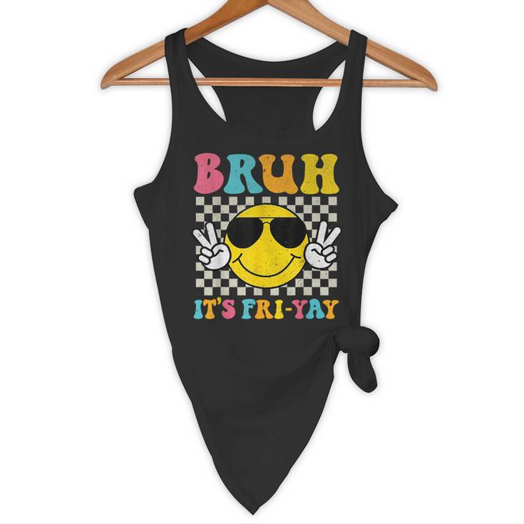 Bruh It's Fri-Yay Friday Weekend Smile Face Teacher Student Flowy Tank, novelty gifts, funny gifts