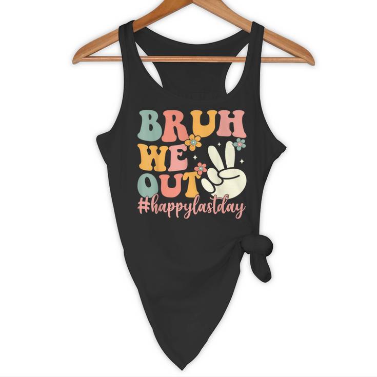 Bruh We Out Teacher Retro Last Day Of School Boys Girls Kids Flowy Tank, novelty gifts, funny gifts