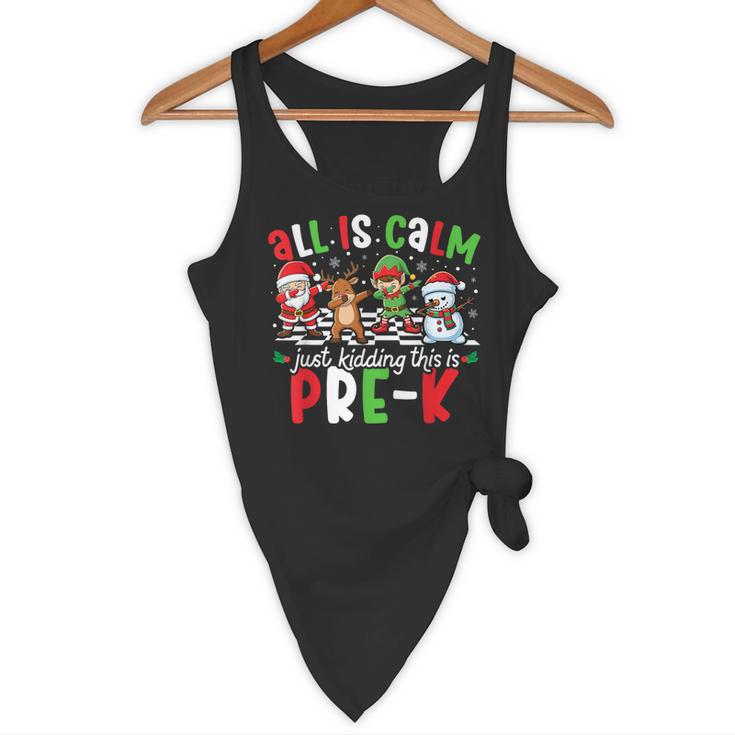 All Is Calm Just Kidding This Is Pre-K Christmas Teacher Flowy Tank, novelty gifts, funny gifts All Is Calm Just Kidding This Is Pre-K Christmas Teacher Flowy Tank, novelty gifts, funny gifts