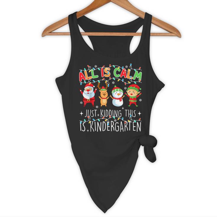 All Is Calm Xmas Kindergarten Christmas Season Teacher Flowy Tank, novelty gifts, funny gifts