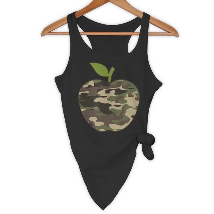 Camo Apple Camouflage Clothing School Student Camo Teacher Men Women Kids Flowy Tank, novelty gifts, funny gifts