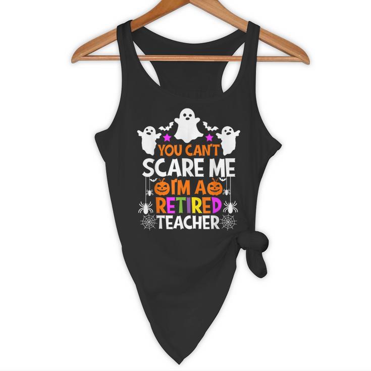 You Can't Scare Me I'm A Retired Teacher Shirt Halloween Flowy Tank, novelty gifts, funny gifts
