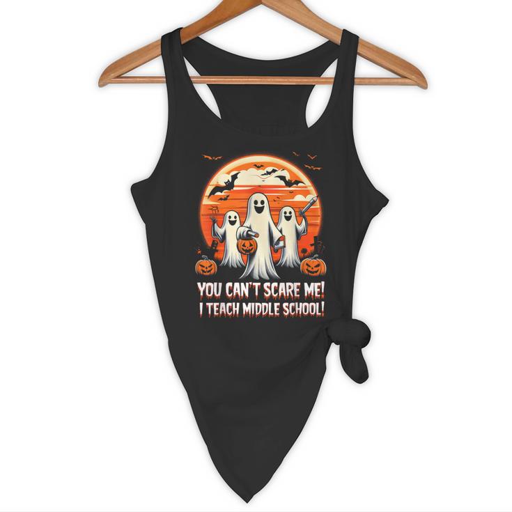 You Can't Scare Me I Teach Middle School Teacher Halloween Flowy Tank, novelty gifts, funny gifts